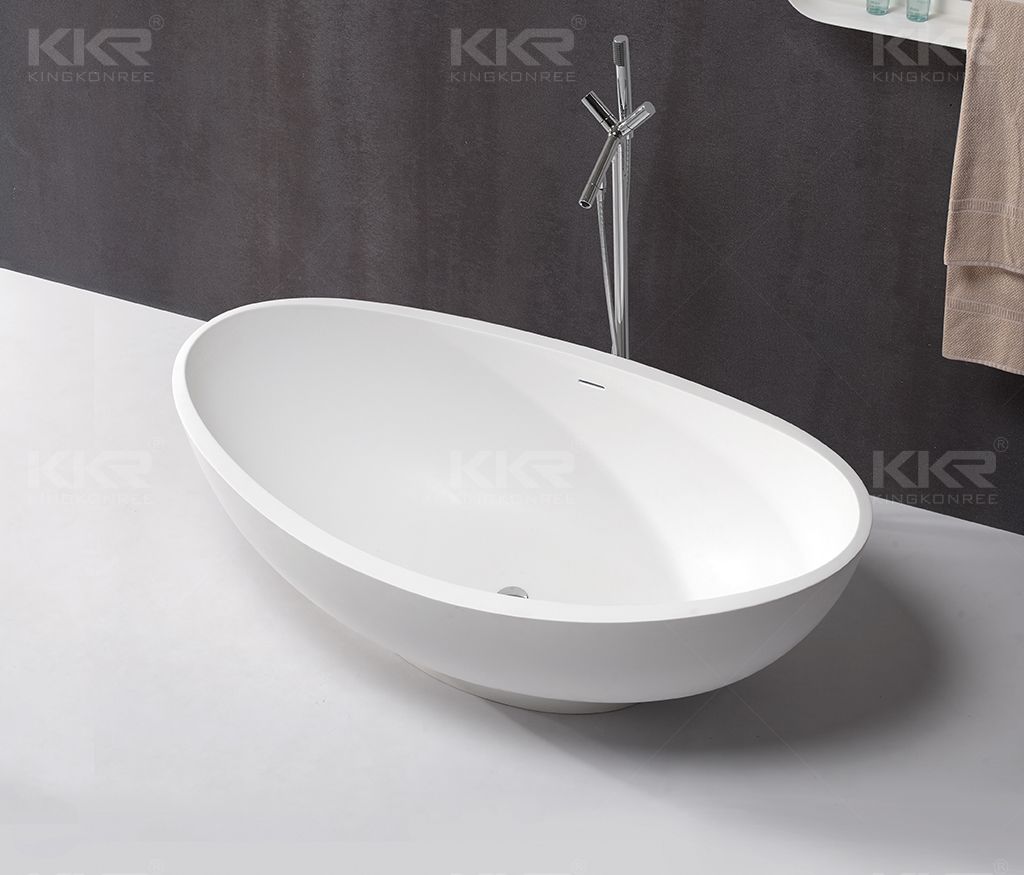 Kingkonree factory directly solid surface freestanding bathtub for adult artificial stone tub 