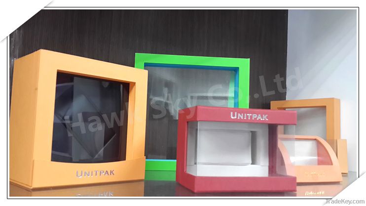 paper packaging box with PVC window  for gift wholesaler