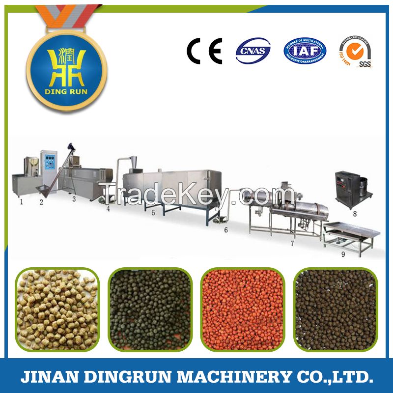 China floating fish feed pellet extruder machine