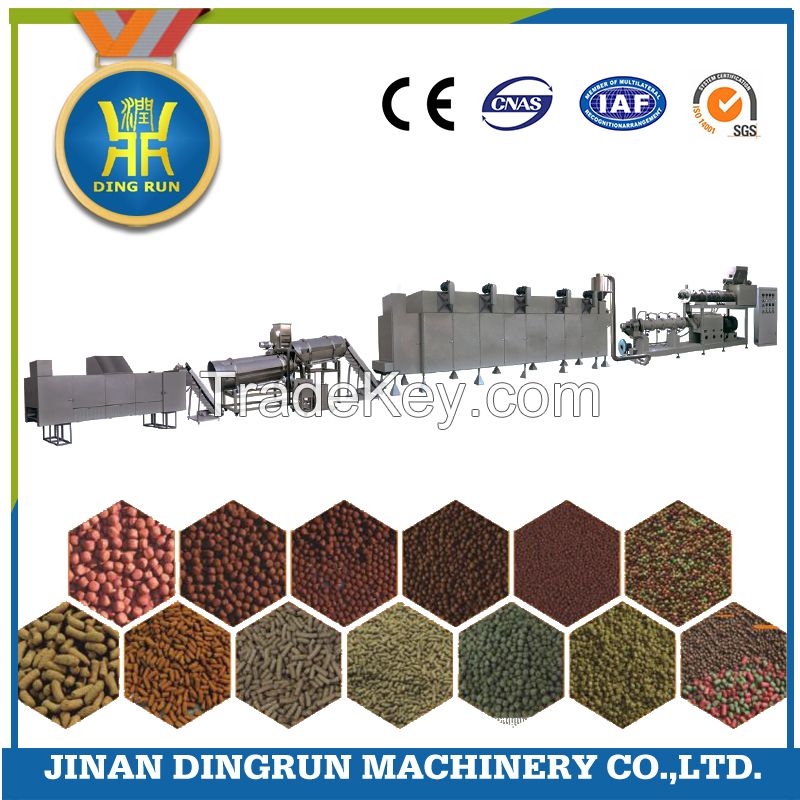 floating fish feed pellet extruder machine / production line