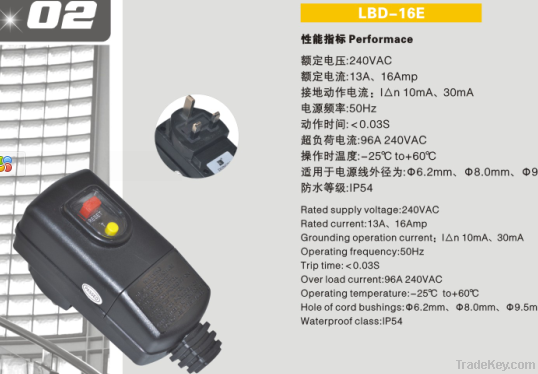 RCD safety plug protable type for British market plug