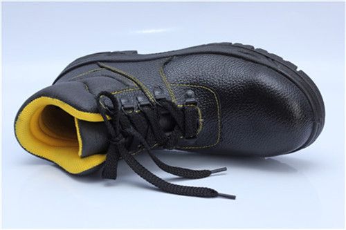 PU sole buffalo leather safety shoes steel toe cap safety work boots,