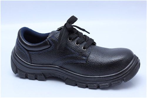 low ankle leather steel toe cap safety shoes , PU injection industrial safety work   shoes 8056