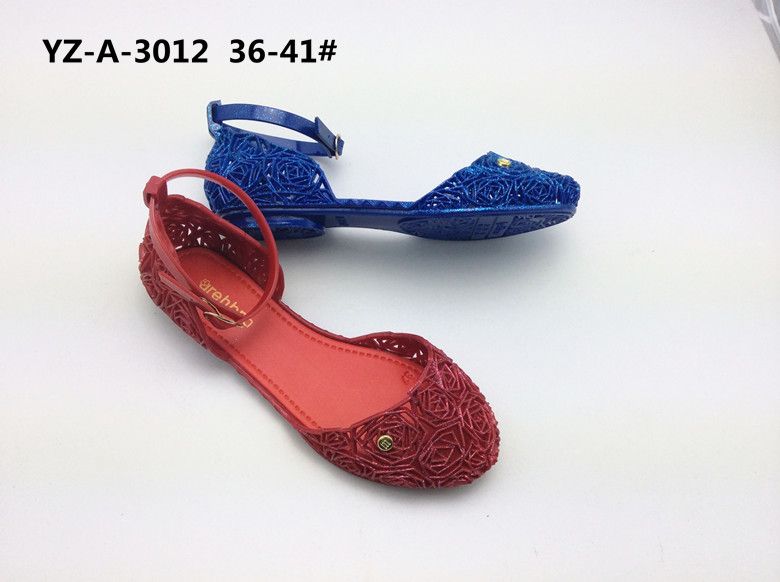 Newest Women's Jelly Rose Flat Sandals with Shine