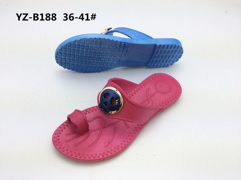 Newest Women's PCU Flat Slippers with Fashional Accessory