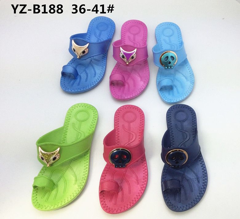 Newest Women's PCU Flat Slippers with Fashional Accessory