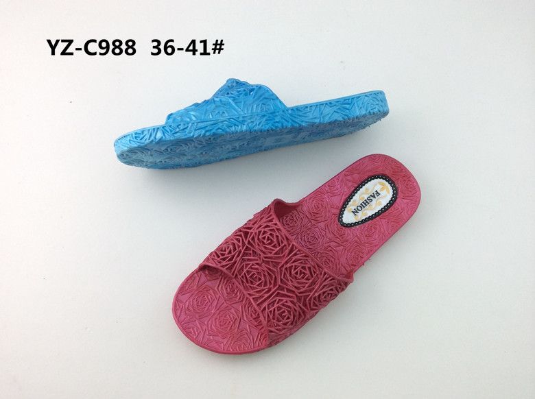 Newest Women&#039;s PCU Flat Slippers with Rose Shape Upper