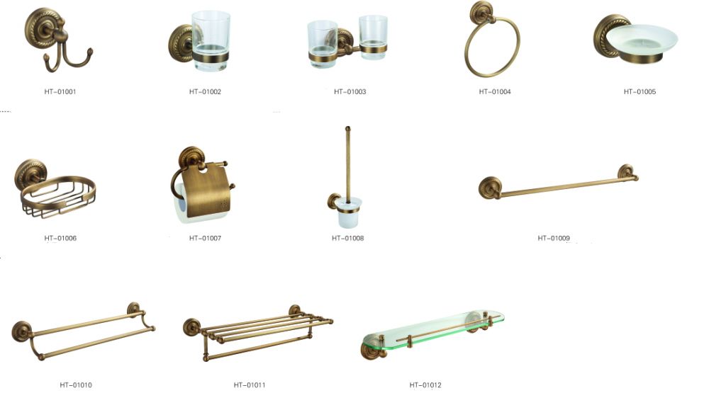 sanitary accessories, towel bar, Towel ring, robe hook, paper holder, tubmbler holder, soap holder, soap basket, toilet brush, glass shelf