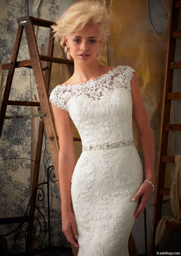 New Designer MermaidSweep Train Bridal Wedding Dress 2014