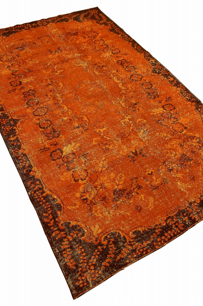 Handmade Turkish Overdyed Vintage Carpet