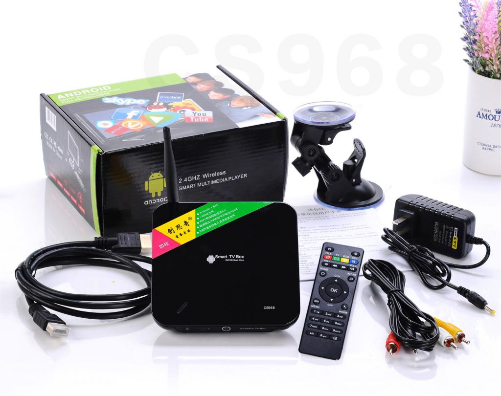 the newest android 4.4,RK3188 Quad Core Smart TV Box, SK-Q88C,MIC,2G RAM, 8G ROM, WiFi,Remote Control,Bracket