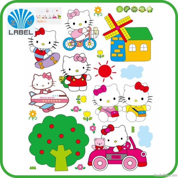 2014 popular cartoon sticker for kids, custom cartoon sticker