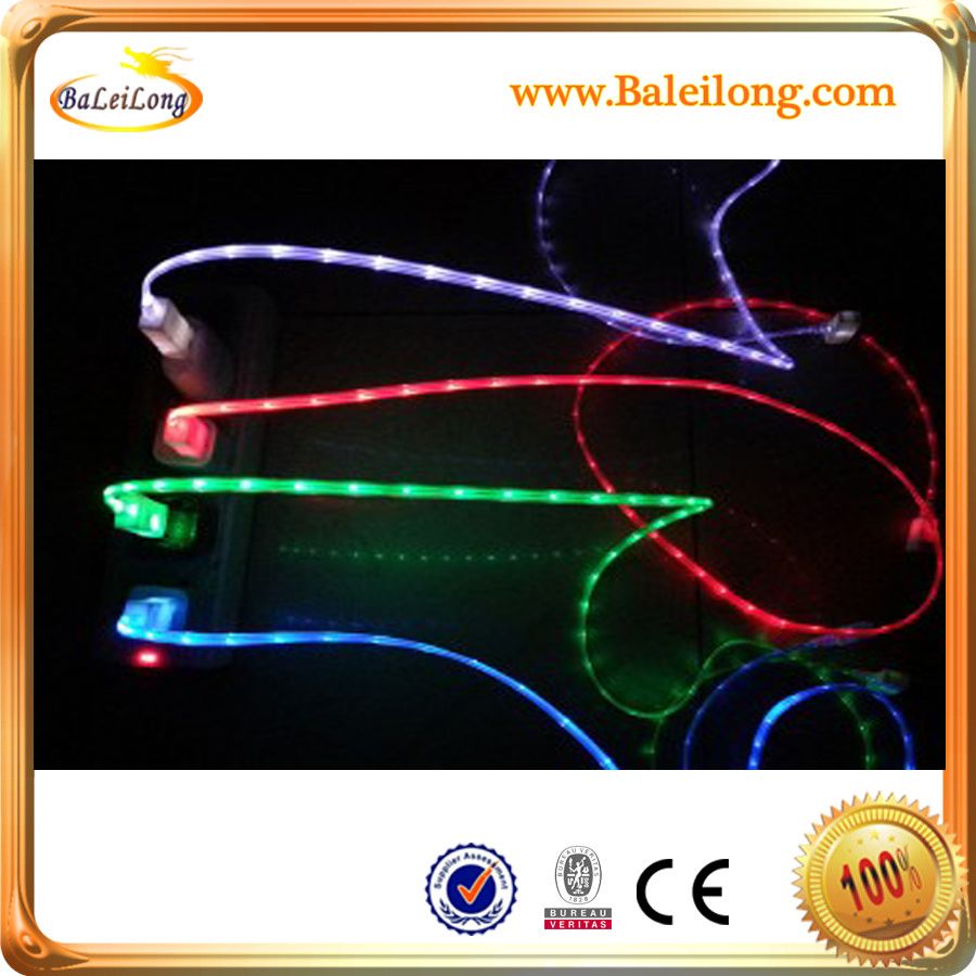 Hot Sale!! Visible LED Green Micro USB Charge Cable for Android Smartphone Tablet Visible LED Light Cable for Samsung