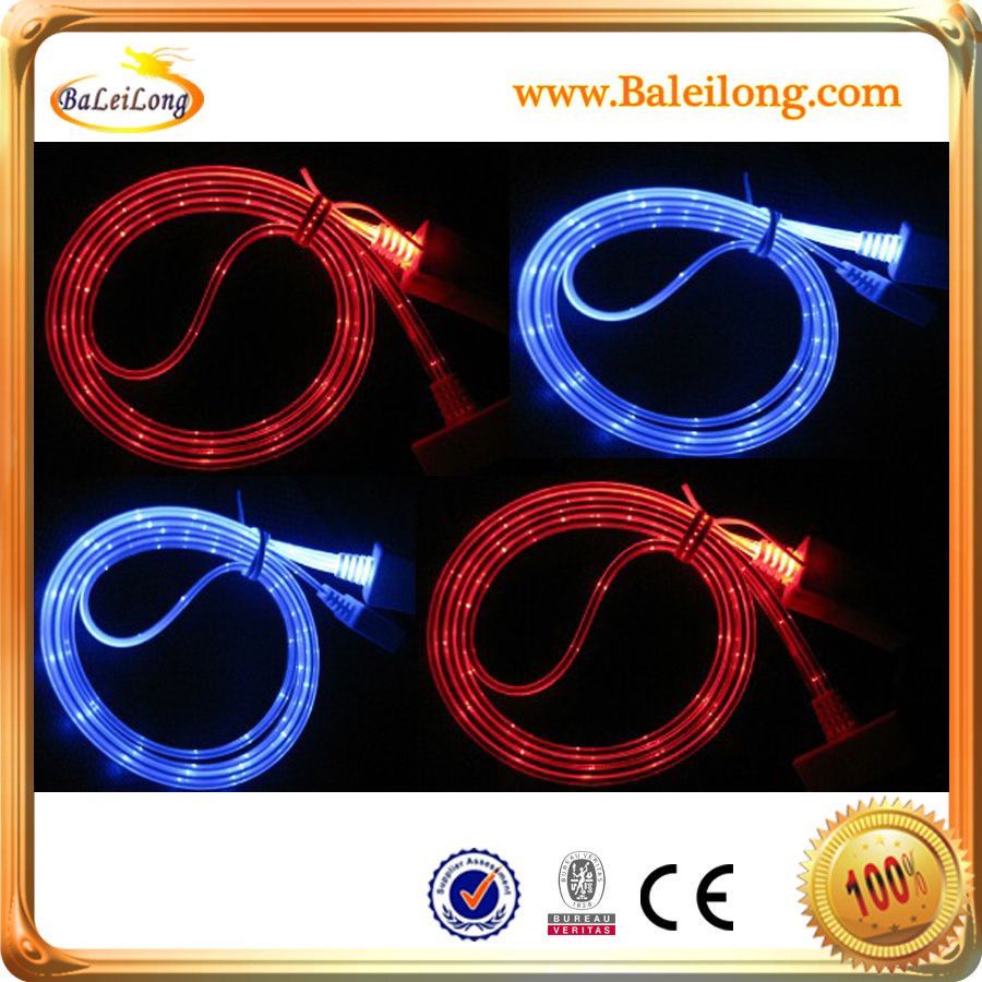 NEW Brand Visible LED USB Sync Data Charger Cable for iPhone 4G Visible LED USB Cable for iPhone 4 For iPhone 5c
