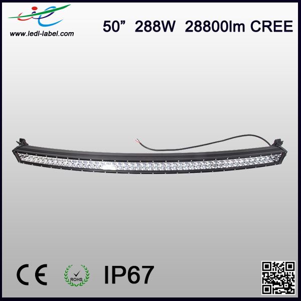 50 inch 288W 4x4 Cree Led Car Light, Curved Led Light bar Off road,auto led light arch bent