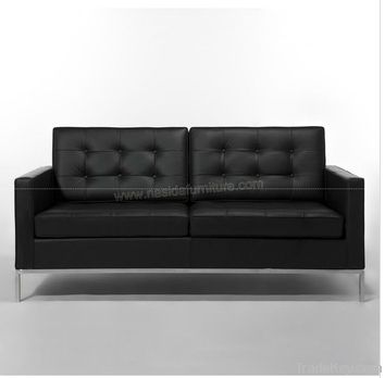 Leather Florence Knoll two seater Sofa