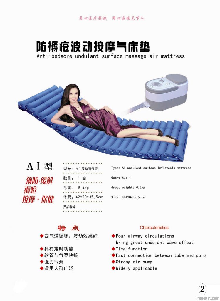 Unti-bedsore undulant surface massage air mattress