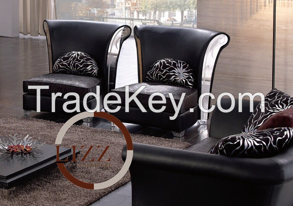 Modern Home Decorators Living Room Furniture Genuine Leather Sofa L.B3080