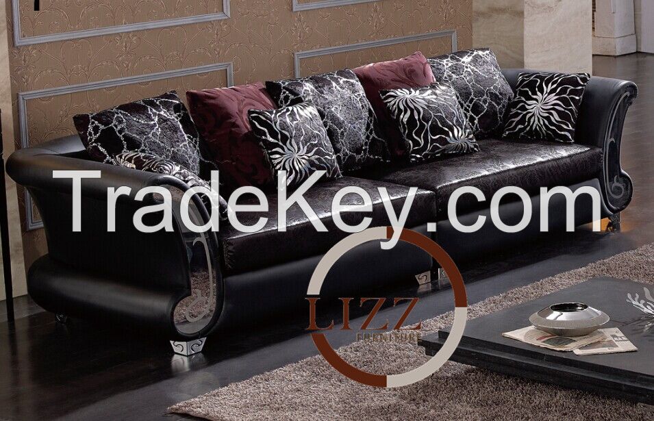 Modern Home Decorators Living Room Furniture Genuine Leather Sofa L.B3080