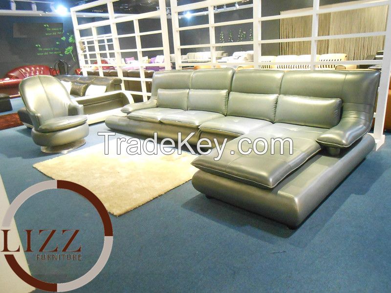Modern  Living Room Decorators Genuine Leather Sofa Home Furniture A.L.707