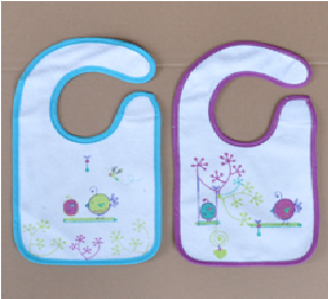 2 pk printed baby bib.