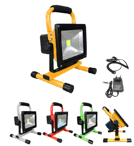50W Portable Rechargeable Led Flood light with EU/US plug and car charger