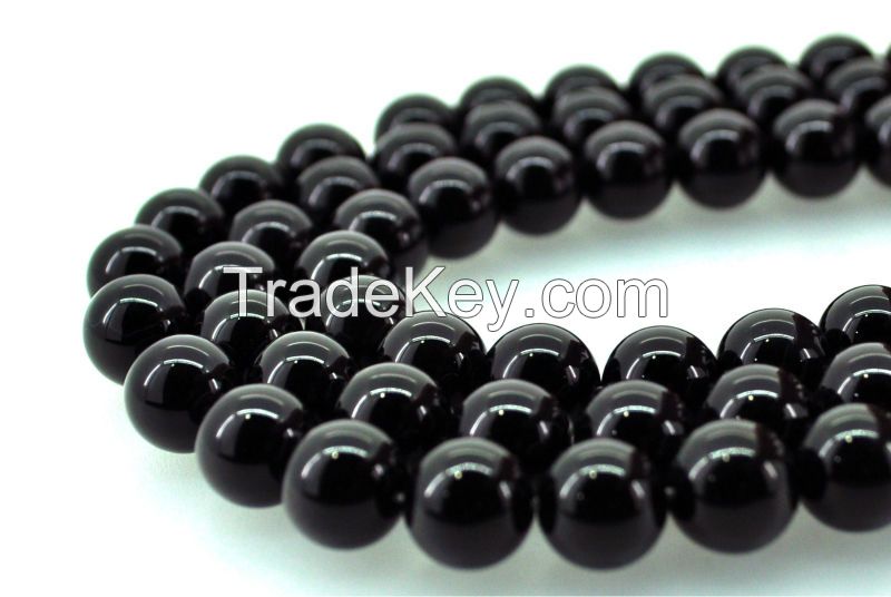 2014 China Supplier STA3 round bead gemstone black 6mm onyx