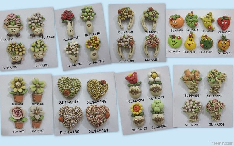 polyresin flower fridge magnets