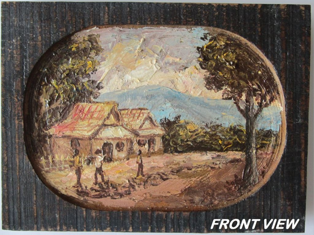 BEAUTIFULLY HAND PAINTED HIGHLAND SCENERY ON WOOD