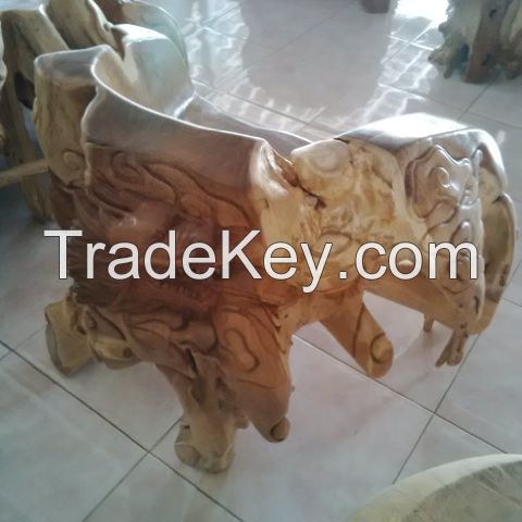 Teak wood furniture sets with hand carving