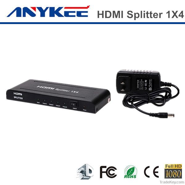 Factory price 3D HD 1080P 1x4 1 in 4 out  HDMI splitter