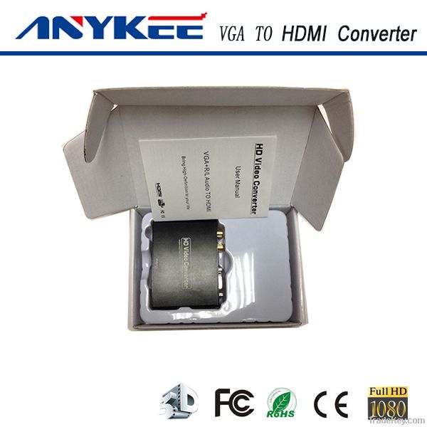 High quality 3D HDCP1.3 1080P CEC VGA to HDMI converter