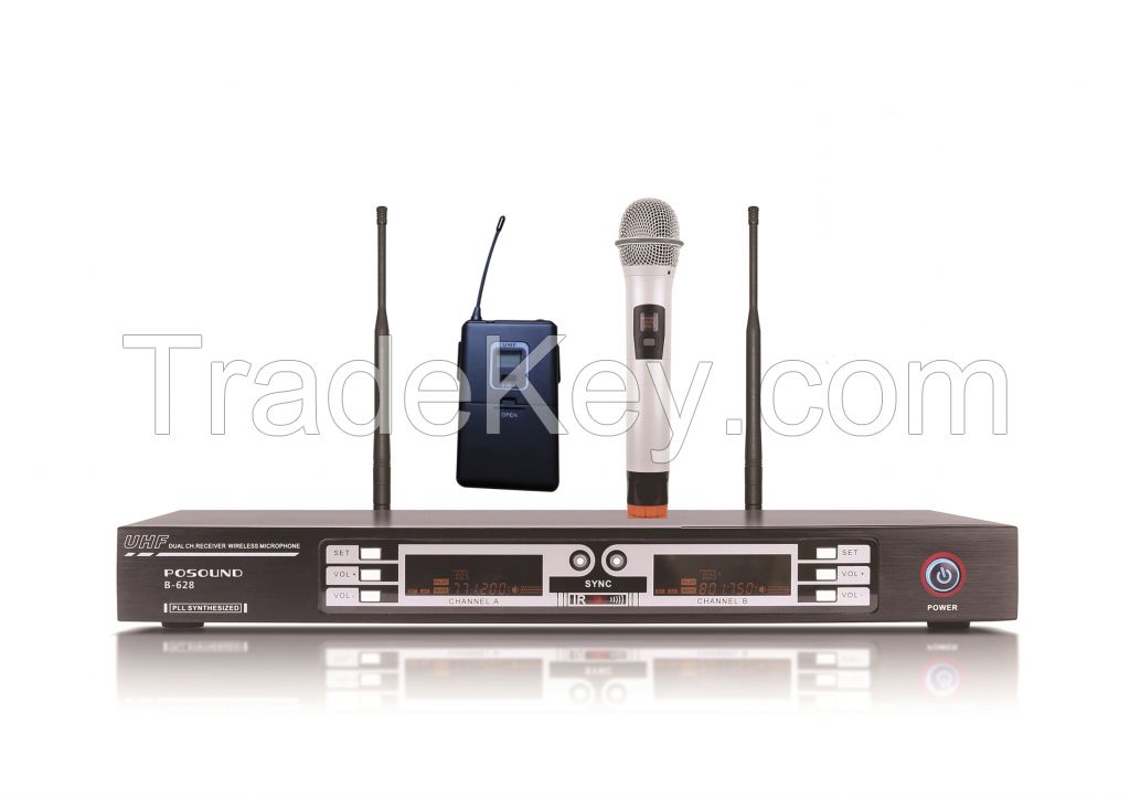 2 channels Infrared Ray wireless microphone system