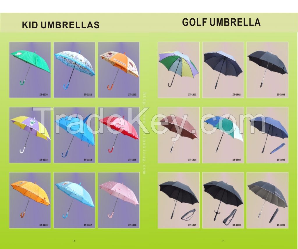 Beach umbrella golf umbrella kids umbrella 3 folding umbrella for sale