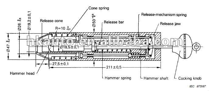 IEC60068-2-75 IEC884 and UL1244 standard laborary equipment spring impact hammer