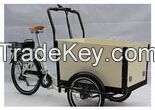 CE approved Europe 3 Wheel denish bakfiets/ family Electric Cargo Bikes for children