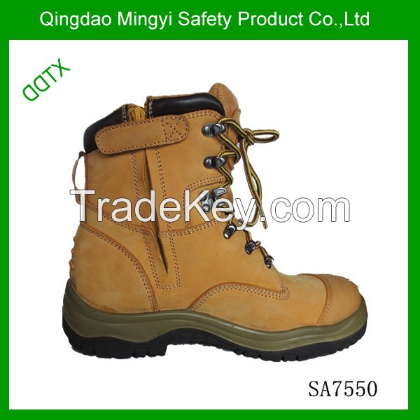 Side Zip Top Layer Nubuck Leahter Steel Toe AS/ NZS Safety Boots for Australia Market