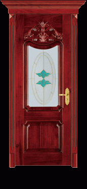 wooden  interior doors with design glasses