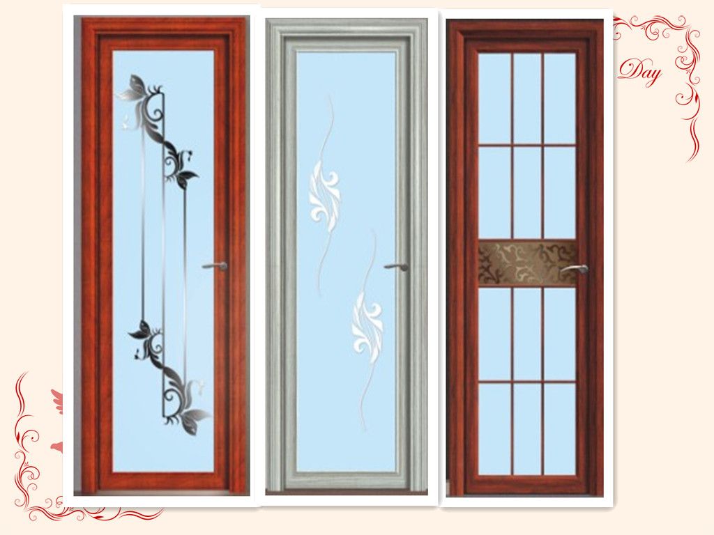 Thermal Insulation Aluminum Wood Grain Finished Casement Door with glass