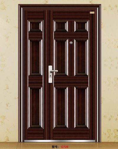 solid wood door; Steel security door