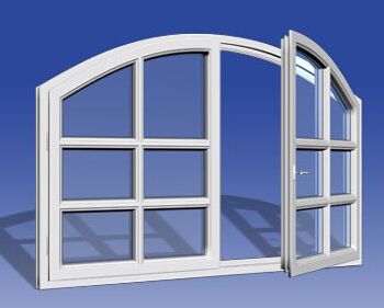 Double glazed arched top awning windows