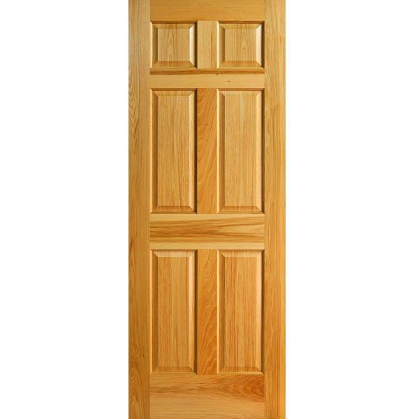 6-panel Natural Wood Veneer Interior Door