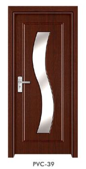 Latest Design MDF PVC Interior Wooden Door with glass