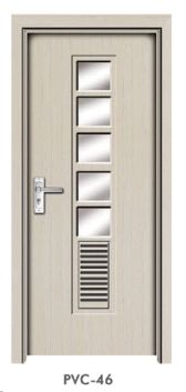 Latest Design MDF PVC Interior Wooden Door with glass