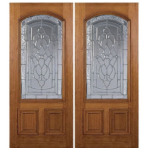 wood exterior doors with glass
