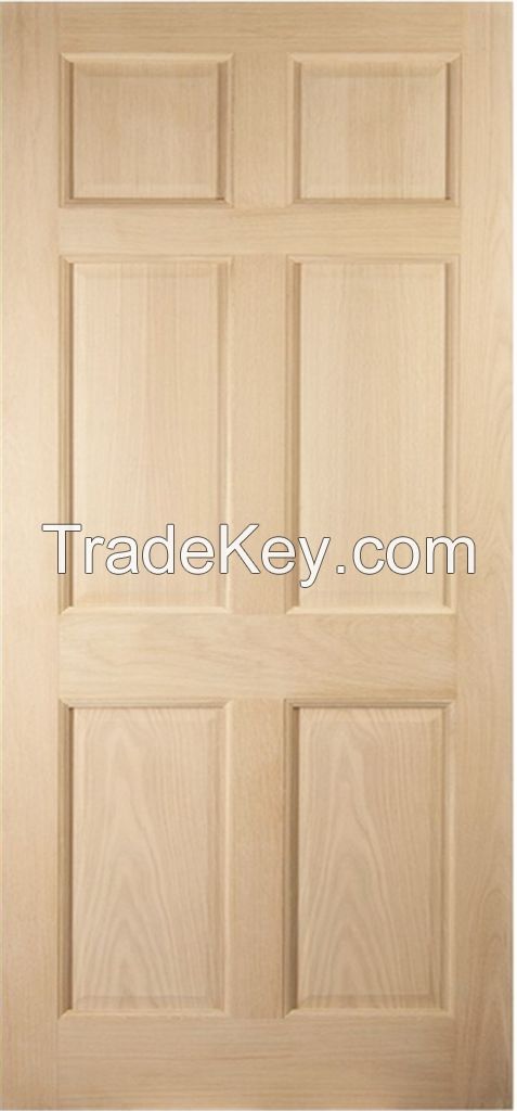 Colonial 6-panel exterior door oak veneer