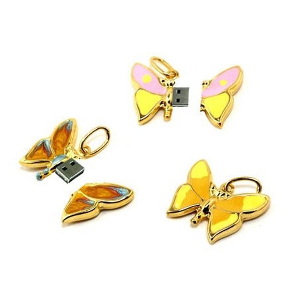 Custom lovely metal butterfly usb flash drive 16gb