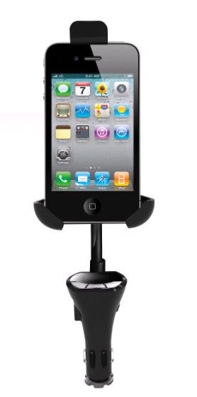 All in one Car kit USB Mobile Phone Mount Holder With Charger and FM transmitter