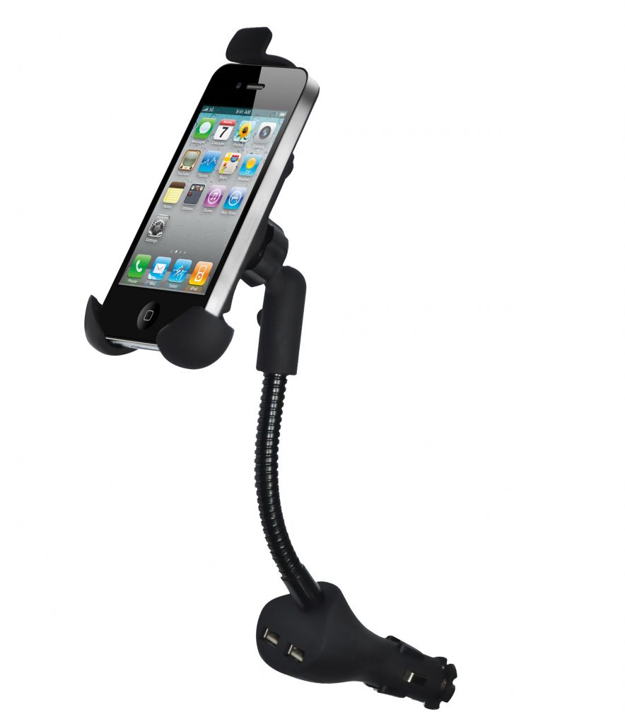 Dual Car Mount Holder Charger For Mobile Phone