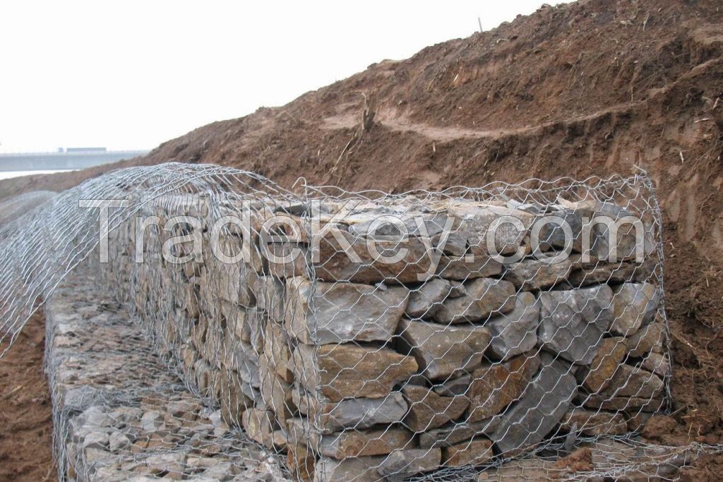 Link Gabion Boxes & Mattresses, Standard 2x1x1M Gabion mesh,  Galvanized gabion boxes,galfan gabion baskets,PVC coated gabion cage
